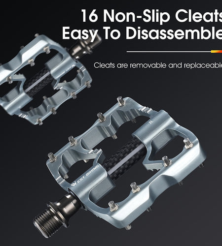 Bicycle Pedals Road Bike Flat Pedals Lightweight Carbon Fiber Sleeve MTB 3 Bearings Aluminum Pedal BMX Cycling Pedal