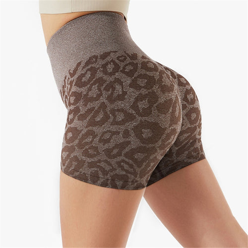 Load image into Gallery viewer, Summer Women High Waist Shorts Leopard Gym Training Short Seamless Push Up Shorts Fitness Leggings Sports Sexy Shorts A072
