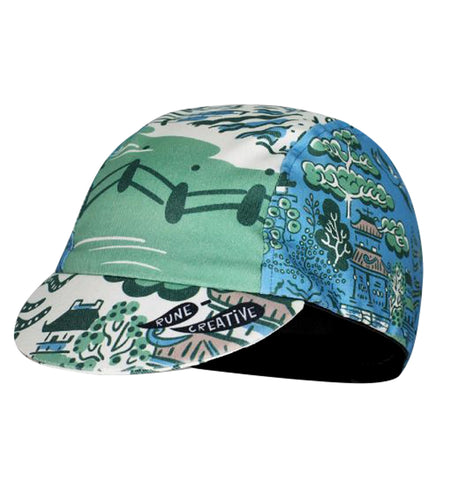 Classical  Tea Garden Architectural Style Polyester Cycling Caps Bicycle Sports Summer Balaclava  Moisture Wicking Hat