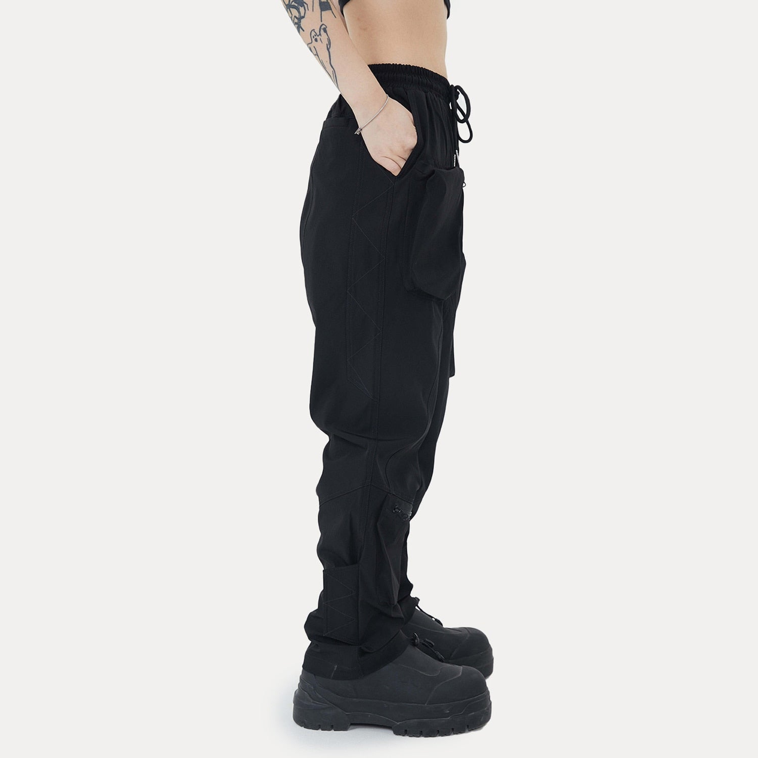 Hip Hop Cargo Pants Autumn Functional Multi Pockets Joggers Trousers for Men Women Elastic Waist Fashion Pant