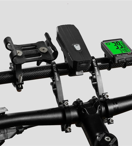 MTB Carbon Handlebar Extender Road Bike Integrated Handle Aluminium Extension Bar Bike Computer Light Phone Stand