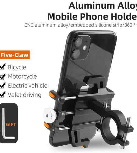 Phone Holder Motorcycle Electric Scooter Cellphone Stand Aluminum Alloy CNC Smart Phone Bracket Bicycle Accessories