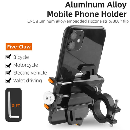 Load image into Gallery viewer, Phone Holder Motorcycle Electric Scooter Cellphone Stand Aluminum Alloy CNC Smart Phone Bracket Bicycle Accessories
