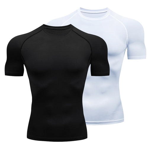 Load image into Gallery viewer, Men&#39;s Running Compression Tshirts Quick Dry Soccer Jersey Fitness Tight Sportswear Gym Sport Short Sleeve Shirt Breathable
