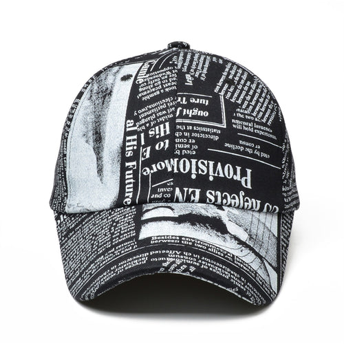 Load image into Gallery viewer, Men&#39;s Hip Hop Hat Newspapers Pattern Women&#39;s Baseball Cap Fashion Novelty Snapback Adjustable Casquette Homme
