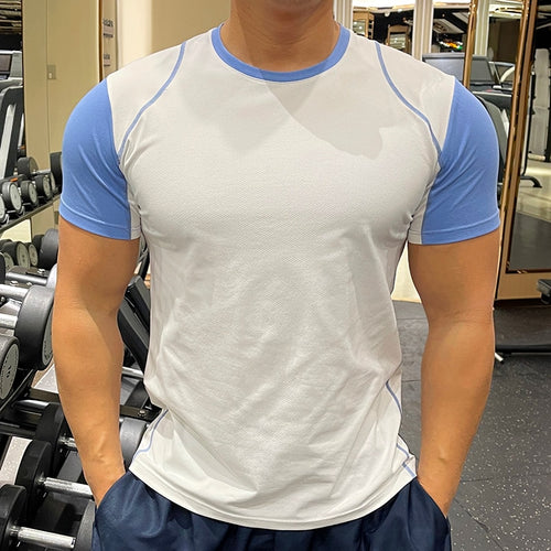 Load image into Gallery viewer, Quick Dry Men Running Round Neck Short Sleeve T-shirt Fitness Sports Top Gym Training Shirt Breathable Jogging Casual Sportswear
