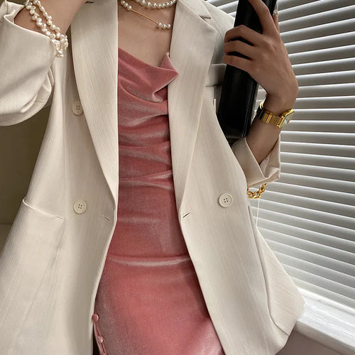 Load image into Gallery viewer, Solid Patchwork Button Blazers For Women Notched Collar Long Sleeve Slim Blazer Female Fashion Clothing
