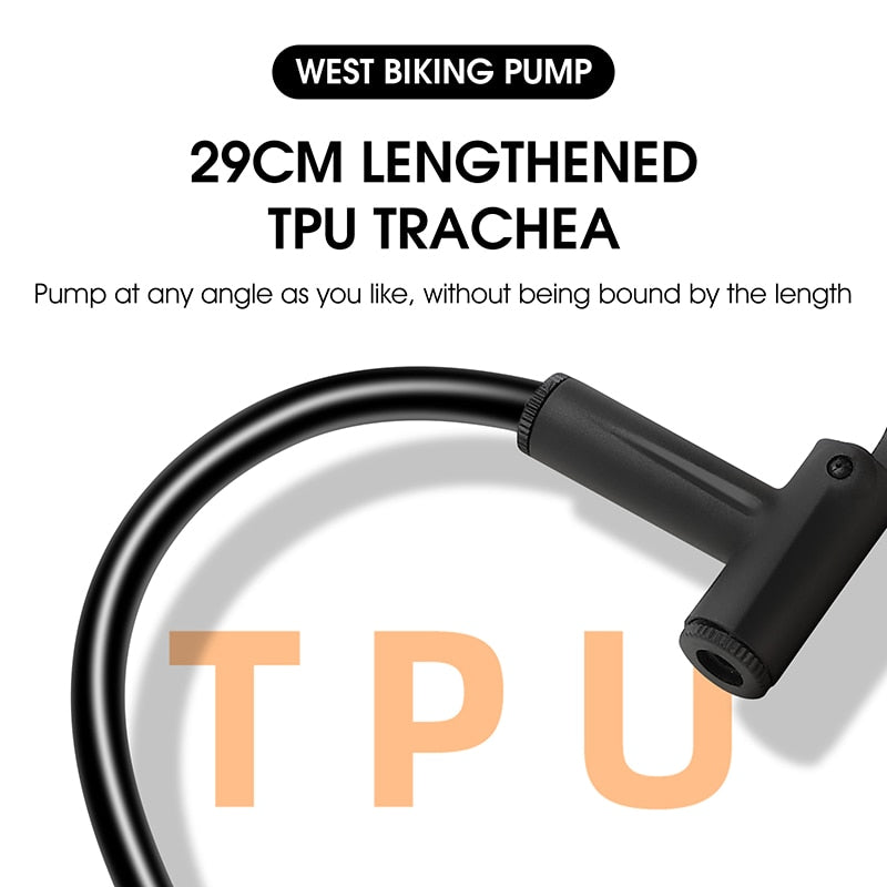 MTB Road Bike Pump Mini Portable Bicycle Foot Pump Presta & Schrader Valve Tire Air Inflator Cycling Accessories