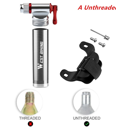 Portable Bicycle CO2 Pump Aluminum Alloy Ultralight Tire Inflator Cycling Schrader & Presta Mini Bike CO2 Injector