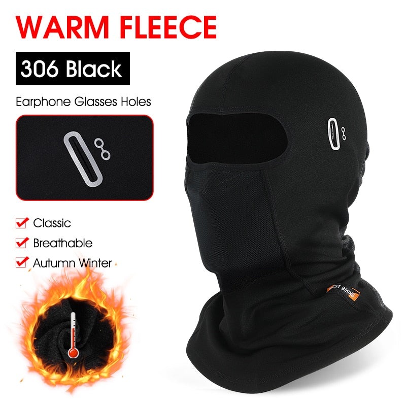 Winter Cycling Balaclava Motorcycle Helmet Liner Fleece Hat Ski Mask Full Face Hood For Hiking Hunting Sports Caps