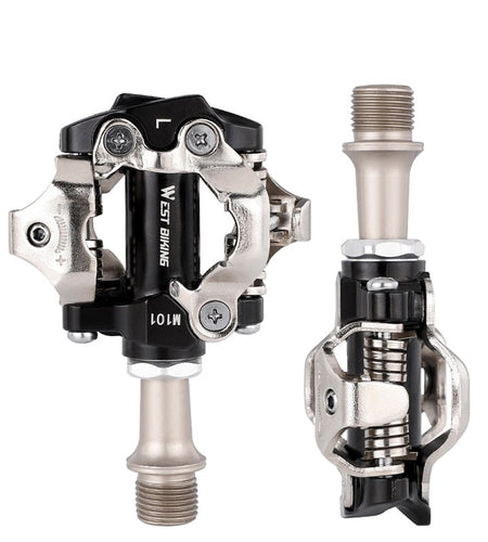 MTB Bike Pedals Self-locking with Clips Doubleside Clipless Pedal SPD Ultralight Bicycle Parts Aluminum Alloy Pedals