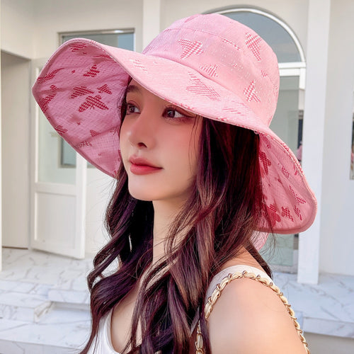 Load image into Gallery viewer, Women Summer Sun Hat Fashion Bow Butterfly Print Sun Cap Female Outdoor Sun Protection Travel Beach Bucket Hat

