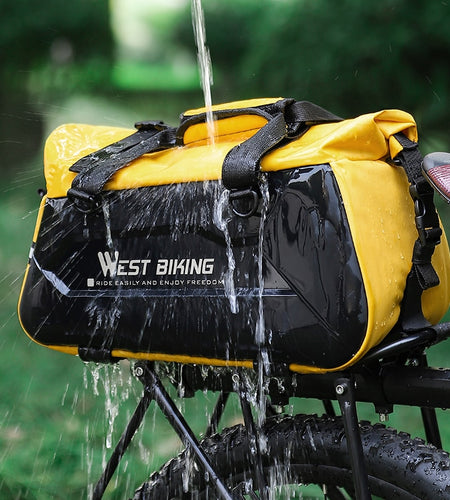 13-25L Expandable Bike Trunk Bag MTB Hard Shell Bicycle Rear Carrier Bag Waterproof Travel Suitcases Shoulder Bag