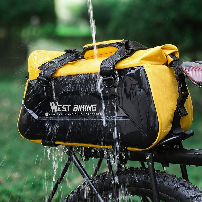13-25L Expandable Bike Trunk Bag MTB Hard Shell Bicycle Rear Carrier Bag Waterproof Travel Suitcases Shoulder Bag