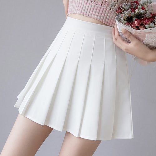 Load image into Gallery viewer, Sexy Women Pleated Skirt Summer High Waist Chic A Line Ladies Pink Mini Skirt Korean Zipper Preppy Style Girls Dance Skirts

