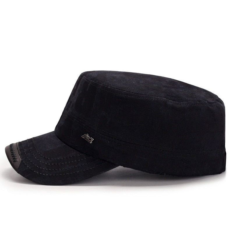 Flat Top Men's Cap Fashion Print Women's Military Hats Cotton Outdoor Baseball Caps Adjustable Snapback Hat