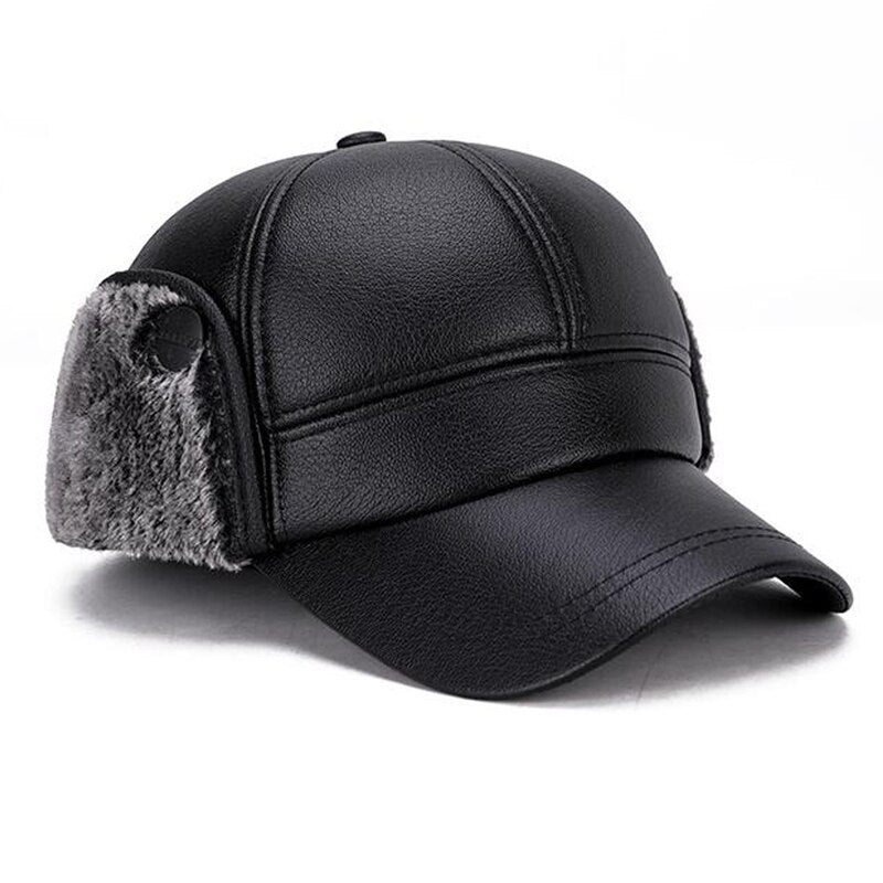 Thicken fishing  winter baseball cap Woolen Knitted Design Winter Baseball Cap Men Thicken Warm Hats with Earflaps warm old hat