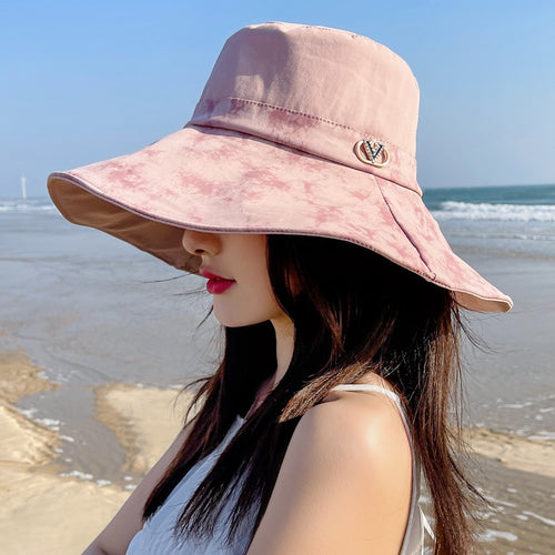 Load image into Gallery viewer, Summer Hats For Women Fashion Wide Brim Design Sun Hat Sun Protection Travel Beach Bucket Hat
