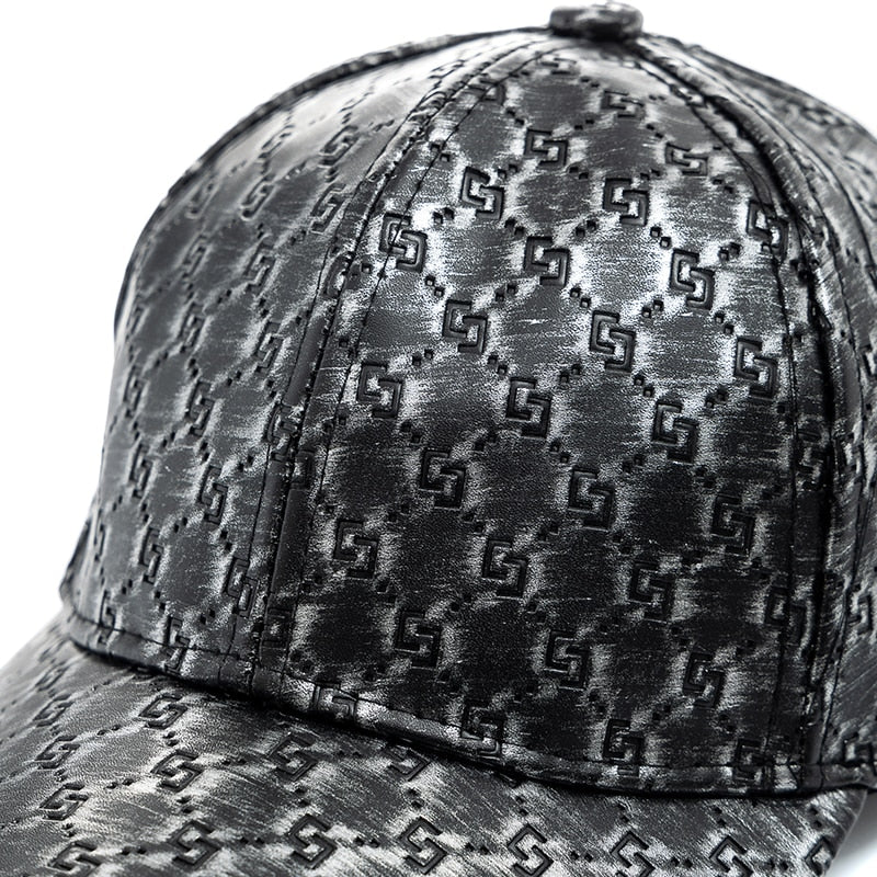 Unisex Leather Cap Vintage Baseball Cap Men Women Adjustable Casual Outdoor Streetwear Sports Hat