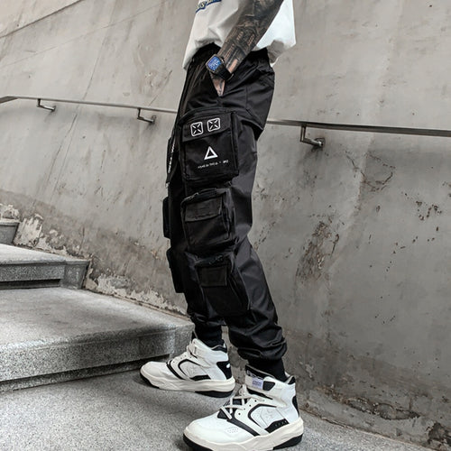 Load image into Gallery viewer, Hip Hop Tactical Cargo Pants Men Multi Pocket Joggers Trousers Autumn Functional Elastic Waist Fashion Streetwear Pant
