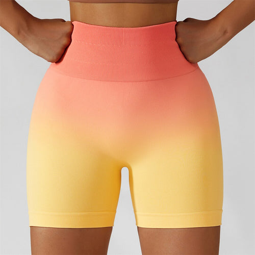 Load image into Gallery viewer, Women Seamless Short Gym Jogging Running Sports Shorts High Waist Gradient Push Up Scrunch Butt Shorts Yoga Clothing Female A084
