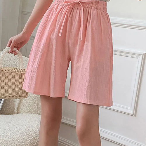 Load image into Gallery viewer, Women shorts Summer Casual Solid Cotton Linen shorts high waist loose shorts for girls Soft Cool female shorts M-3XL
