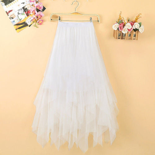 Load image into Gallery viewer, Elegant Women Ball Gown Tulle Skirt Spring Korean Elastic High Waist Mesh Long Skirt Summer Party Pink  Faldas
