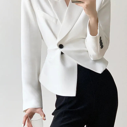 Load image into Gallery viewer, Slim Temperament Blazers For Women Notched Collar Long Sleeve Patchwork Button Autumn Blazer Female Fashion Clothes
