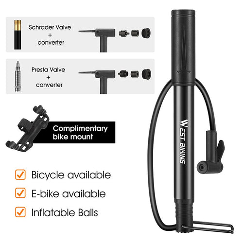 Load image into Gallery viewer, MTB Road Bike Pump Mini Portable Bicycle Foot Pump Presta &amp; Schrader Valve Tire Air Inflator Cycling Accessories
