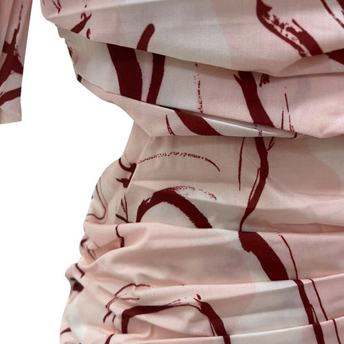 Load image into Gallery viewer, Hit Color Printing Dresses For Women Square Collar Puff Sleeve High Waist Folds Loose Summer Dress Female Fashion
