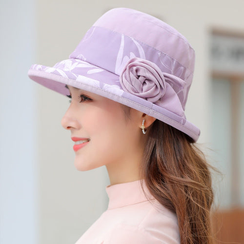 Load image into Gallery viewer, Woman Summer Hats With Visor Hat Fashion Flower Design Sun Hat Travel Mesh Bucket Hat
