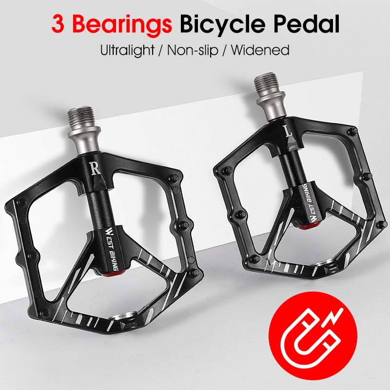Ultralight Bike Pedals Aluminum Alloy Cr Mo Axle Spindle Anti-slip 9/16" Cycling 3 Sealed Bearing CNC Bicycle Pedals