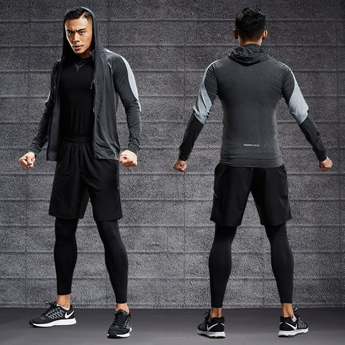 Load image into Gallery viewer, Dry Fit Men&#39;s Training Sportswear Set Gym Fitness Compression Sport Suit Jogging Tight Sports Wear Clothes 4XL5XL Oversized Male
