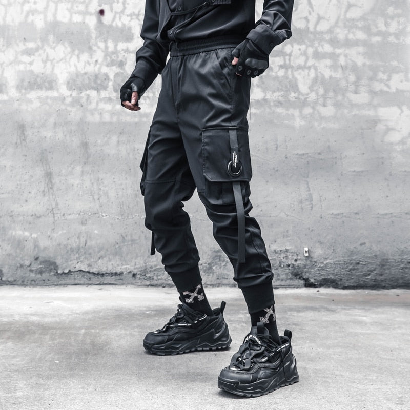 Hip Hop Harem Pants 2022 Autumn Tactical Multi-pocket Joggers Trousers for Men Elastic Waist Fashion Pant Streetwear Men