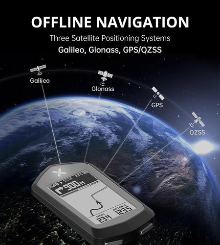 XOSS NAV GPS Bike Computer Wireless Cycling Speedometer Map Navigation Waterproof Bluetooth ANT+ Cadence Speed 2.4'' HD Screen