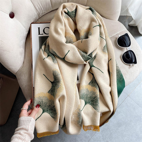 Load image into Gallery viewer, Warm Winter Scarf Cashmere Women Pashmina Design Print Shawls Wrap Female Thick Blanket Soft Bufanda Stoles Fashion
