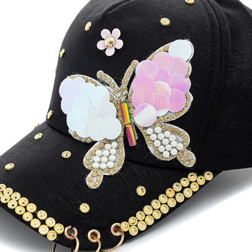 Load image into Gallery viewer, Caps For Women Bow Rhinestones Hoop Trim Design Baseball Cap Women Casual Adjustable Streetwear Outdoor Hats Dropshipping

