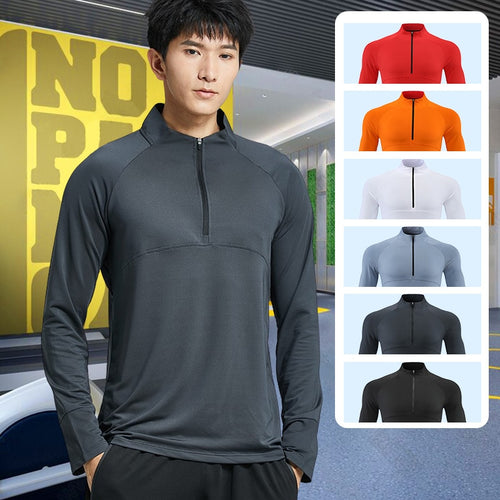 Load image into Gallery viewer, Mens Compression T-shirt Gym Fitness Sweatshirt Running Exercise Sports Tops Turtleneck Knitwear Long Sleeves Clothing Plus Size
