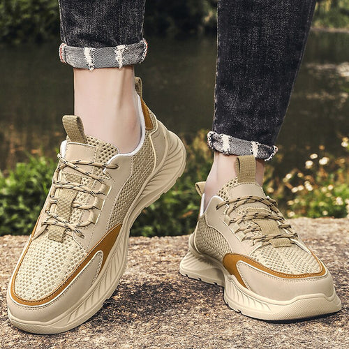 Load image into Gallery viewer, Men Summer Casual Shoes Fashion Breathable Walking Shoes Thick Sole Boat Shoes Soft Flat Men Shoes Outdoor Non-slip Men Sneakers
