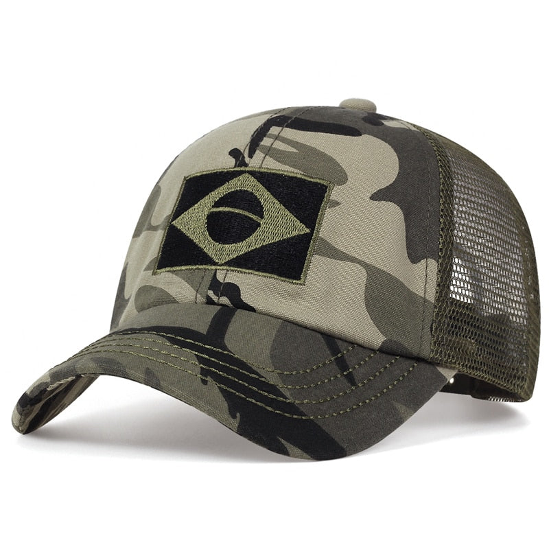 Brazilian flag camouflage baseball cap fashion jungle combat caps adjustable outdoor cotton casual hat hip hop sports hats