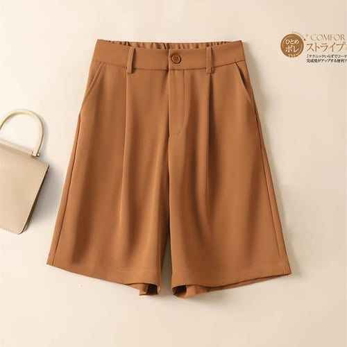 Load image into Gallery viewer, Chiffon Women Shorts Elastic High Waist Loose Casual Suit Wide Leg Shorts Summer Thin Fashion A Line Ladies Shorts

