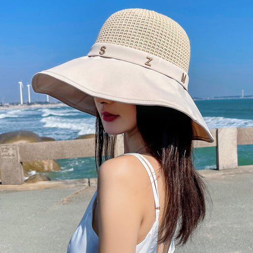 Load image into Gallery viewer, Summer Hats For Women Fashion Letter Design Straw Hat High Quality Sun Protection Sun Hat Travel Beach Hat
