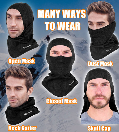 Winter Fleece Cycling Cap Hat Men Women Sport Scarf Balaclava Neck Warmer Windproof Ski Bicycle Motorcycle Running Headwear