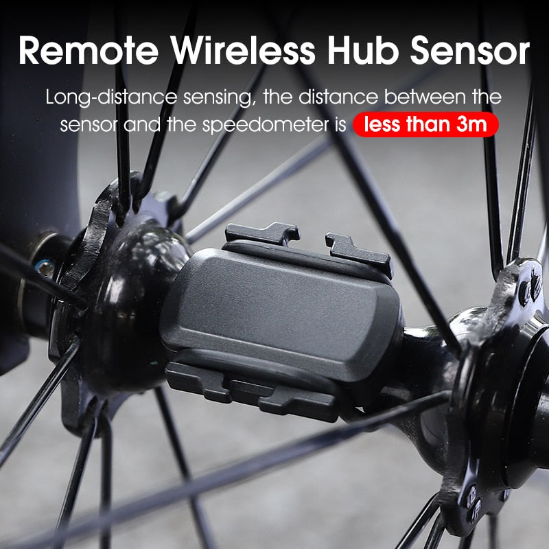 Wireless Cycling Computer 3.4 Inch IP64 Waterproof Bicycle Speedometer USB Charging Bike Backlight Speed Sensor