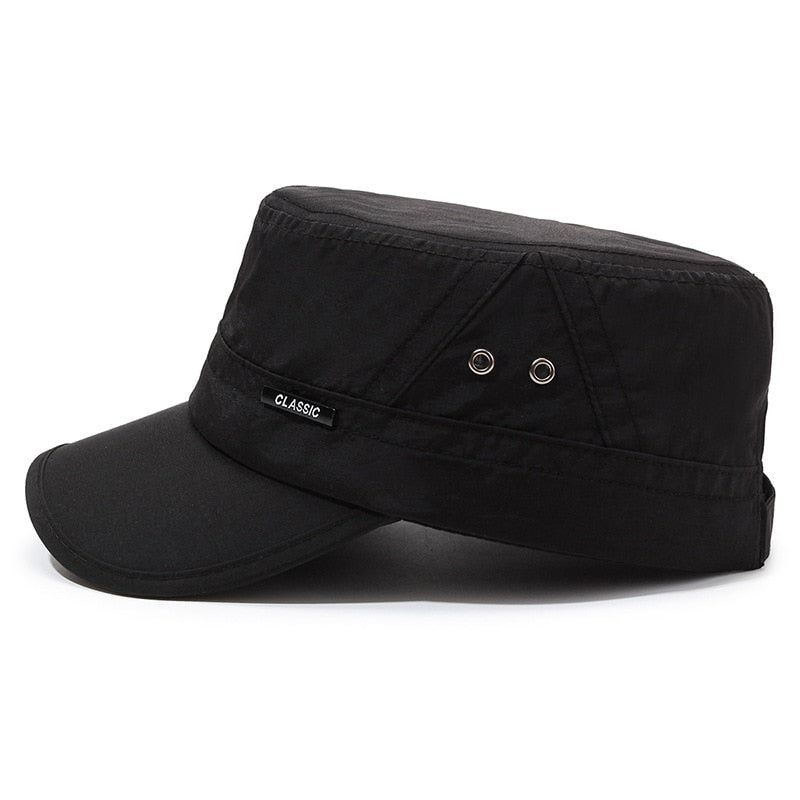 Summer Military Hats Unisex Fast Dry Baseball Cap Men Women Solid Outdoor Travel Fashion Sun-Proof Flat Top Hat
