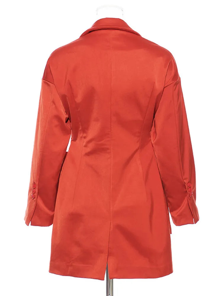 Minimalist Slim Blazers For Women Notched Collar Long Sleeve Patchwork Pocket Casual Blazer Female Autumn Fashion