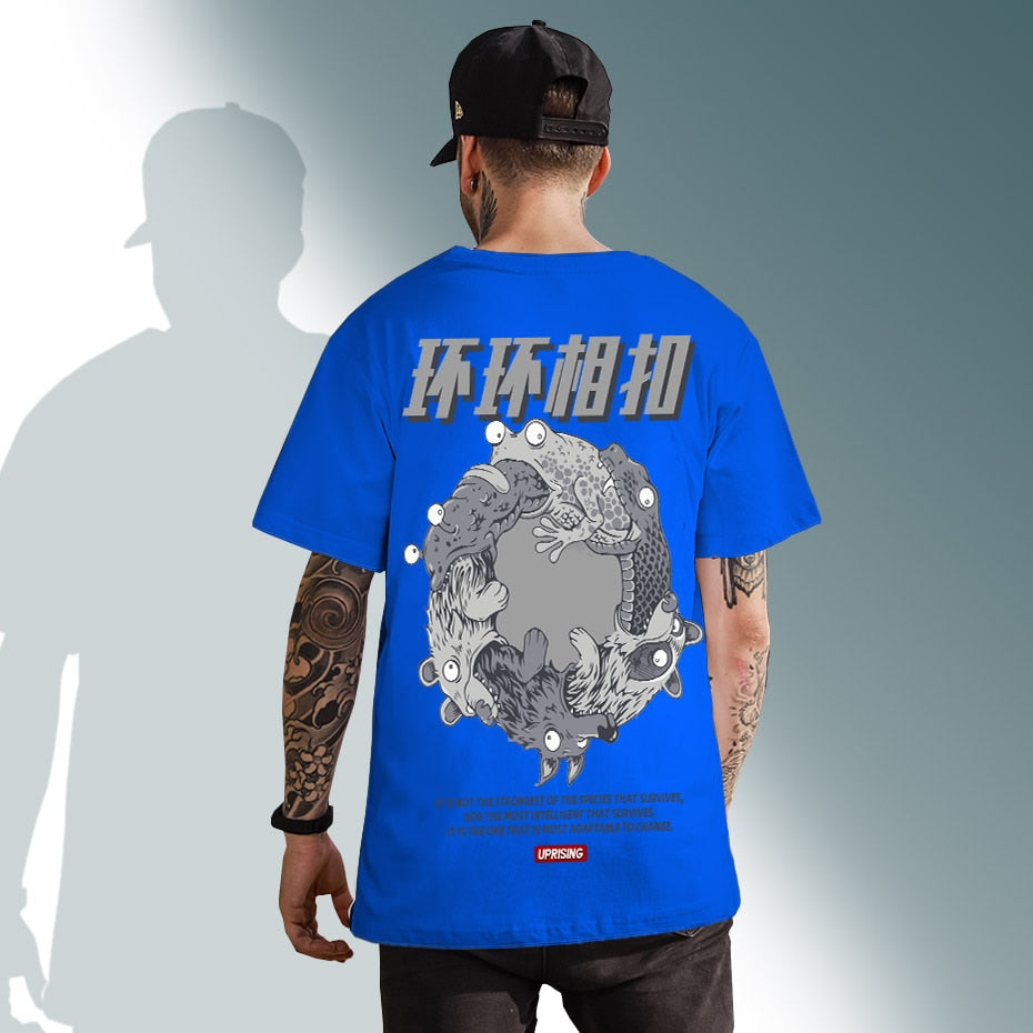 Hip-hop street unique short-sleeved T-shirt with interesting personality, rare, European, American and Japanese short t shirt