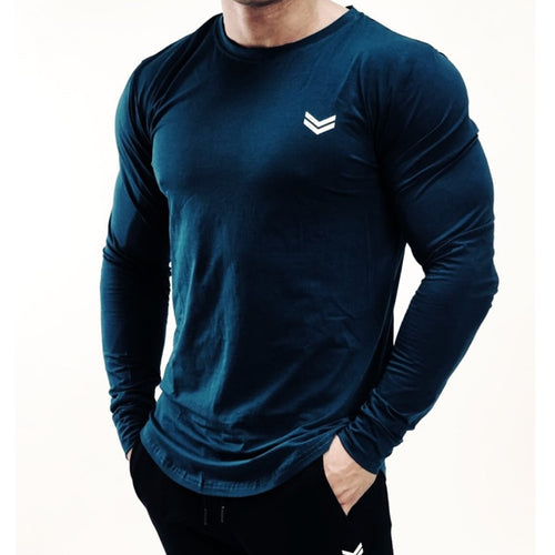 Load image into Gallery viewer, Casual Long Sleeve T-shirt Men Gym Fitness Workout Skinny Shirt Autumn Male Cotton Bodybuilding Tee Tops Sport Training Clothing
