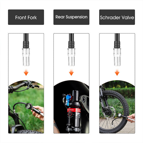 Load image into Gallery viewer, 320psi High Pressure Bike Air Shock Pump With Digital Gauge For Fork &amp; Rear Suspension Schrader Valve MTB Bicycle
