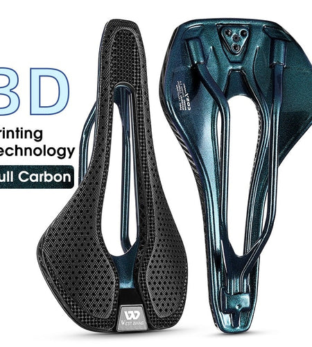 Carbon Fiber Ultralight 3D Printed Bike Saddle Comfortable Breathable Hollow MTB Mountain Road Bicycle Cycling Seat